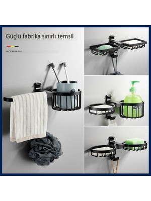 Hi Stores Banyo Yumruksuz Sabun Kutusu Çift Katmanlı Drenaj Rafı Depolama Rafı Alanı Alüminyum Havlu Çubuğu (Yurt Dışından)