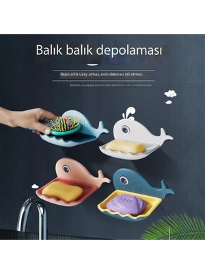 Hi Stores Sabun Kutusu Sabun Kutusu Sevimli Balina Yumruk Içermeyen Duvara Monte Vantuz Ev Banyo Tuvalet Drenaj Rafı (Yurt Dışından)