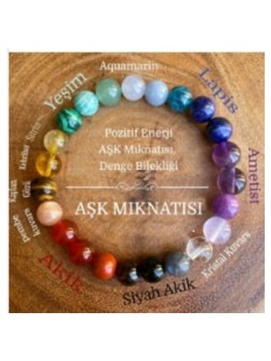 Genel Markalar Aşk Mıknatısı Bileklik Yeşim, Lapis, Ametist, Akik, Pembe Kuvars, Kaplangözü, Kehribar, Sitrin