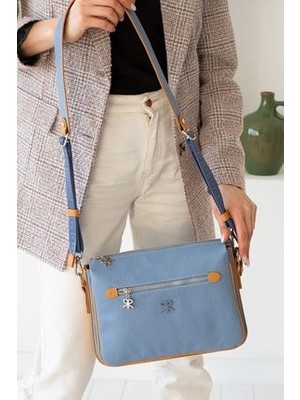 İmpolo Ancela Bebemavisitaba Gofraj Baskı Kadın Omuz ve Çapraz Çantası 23X27 Ebatında