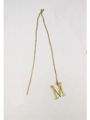 Agai Silver Uzun Zincirli Harf Gümüş Küpe