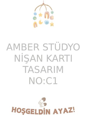 Amber Stüdyo Hoşgeldin Bebek Hediyelik 25 Adet - Yenidoğan Kız Erkek Bebek Kartlı Isme Özel Babyshower Hediyelik