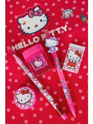 Hello Kitty Yeni Sezon Lisanslı Hello Kıtty Versatil Uçlu Kalem 0.7 Mm 2 Adet Kalemtraş geçmeli Kurşun Kalem ve Silgi Seti