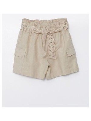 LC Waikiki Lcw Beli Lastikli Kemerli Kız Bebek Şort