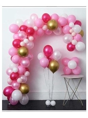Asöy Metalik Balon Zinciri Metalik Fuşya Krom Gold