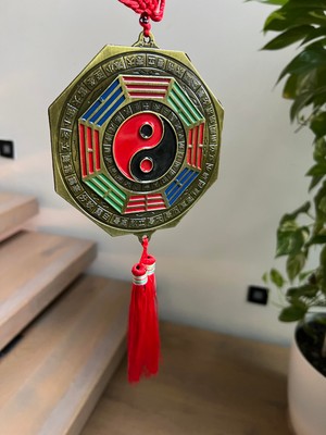 Miamantra Feng Shui Bagua Aynası Fu Tai Chi - Arka Tarafı Çin Zodyak /Burç Sembollü Asılabilir Ayna