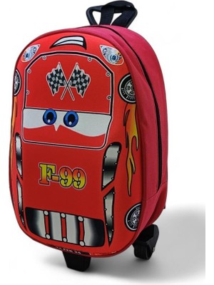 Baginn Anaokulu Çekçekli Sırt Çantası 3D Kabartmalı Kreş Erkek Çocuk Çantası