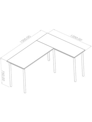Dekopratik Viva L Çalışma Masası Bilgisayar Masası Ofis Masası 150x55