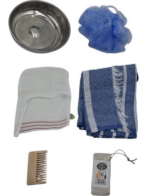 Seltar Home Goods Banyo Hamam Peeling Vücut Temizlik Seti Mavi