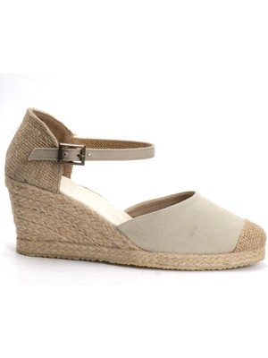 Star Tombis Elişi Bej Kadın Dolgu Topuk Espadril Handmade