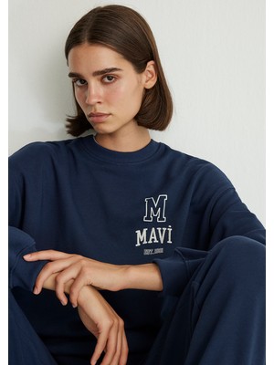 Mavi Logo Baskılı Lacivert Sweatshirt1S10148-70488