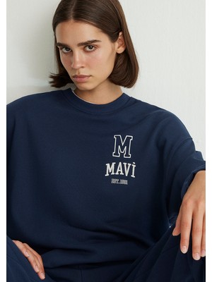 Mavi Logo Baskılı Lacivert Sweatshirt1S10148-70488