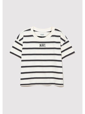 Mavi Logo Baskılı Siyah T-Shirt 7610182-86678