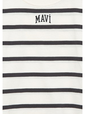 Mavi Logo Baskılı Siyah T-Shirt 7610182-86678