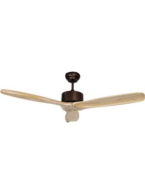 Alsanfan Hardwood Kahverengi Motorlu Kremrengi Kanatlı Aydınlatmasız Uzaktan Kumandalı 132CM Tavan Vantilatörü