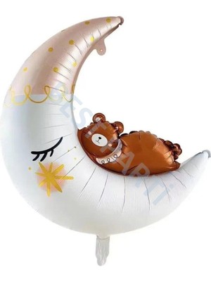 Bal10 Dünyası Ayılı Ay Folyo Balon 86 x 76  cm