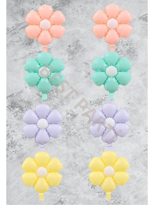 Bal10 Dünyası Papatya Folyo Balon Seti 8'Li Karışık