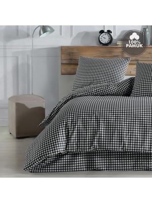 Cote Blanc Mini Kare %100 Pamuk Çift Kişilik Nevresim Takımı