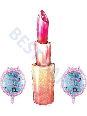 Bal10 Dünyası Ruj 3'Lü Set Folyo Balon