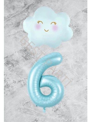 Best Parti Mavi Rakam Bulut Folyo Balon Seti Yaş 6