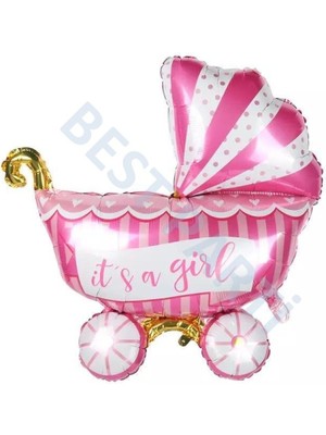 Best Parti Bebek Arabası Folyo Balon Pembe 65 x 55