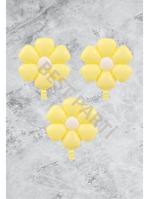 Best Parti Papatya Folyo Balon Seti 3'Lü Makaron Sarı