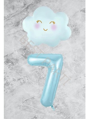 Best Parti Mavi Rakam Bulut Folyo Balon Seti Yaş 7