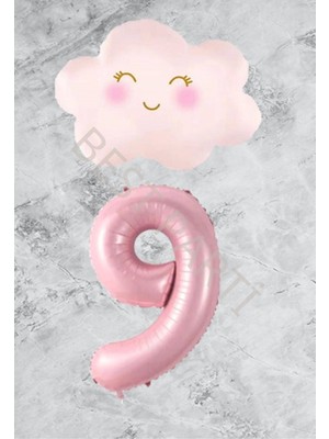 Best Parti Pembe Rakam Bulut Folyo Balon Seti Yaş 9