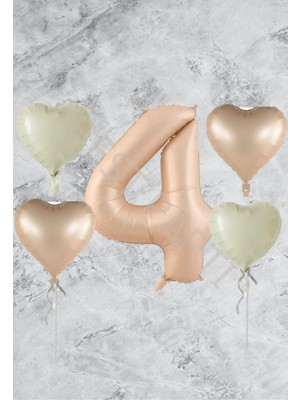 Best Parti Kum Beji Rakam Kalp Folyo Balon Seti Yaş 4