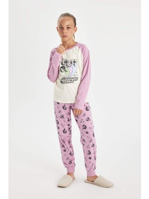 DeFacto Kız Çocuk PowerPuff Girls Uzun Kollu Pijama Takımı D4158A824AU