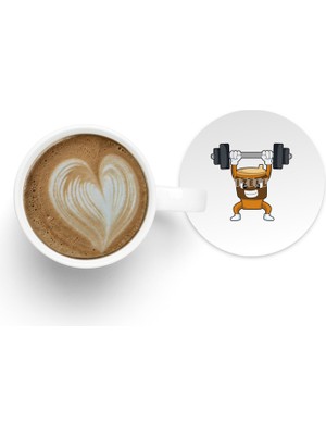 Fizello Coffee At Strength Training With Barbell Bardak Altlığı