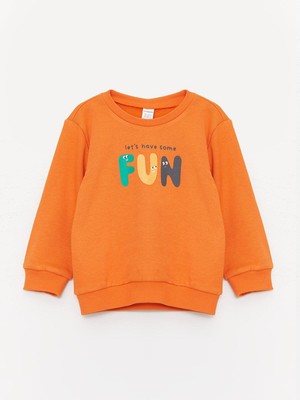 LC Waikiki Lcw Baby Bisiklet Yaka Uzun Kollu Baskılı Erkek Bebek Sweatshirt