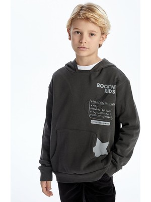 LC Waikiki Lcw Kids Rahat Kalıp Baskılı Erkek Çocuk Hoodie