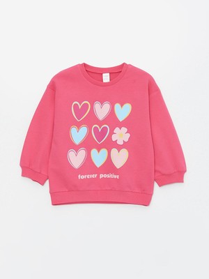 LC Waikiki Lcw Baby Bisiklet Yaka Baskılı Kız Bebek Sweatshirt