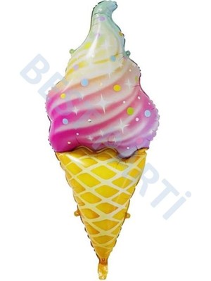 Rönesans Parti Dondurma Gökkuşağı Folyo Balon 120  cm