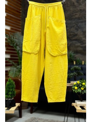 Sahnemoda Torba Cepli Bel Lastikli Pantolon