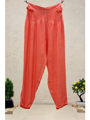 Bel Arkası Kopenaklı Bol Dokuma Pantolon