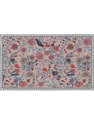 Rugs Modern Mira 1731 Botanik Desenli Çok Renkli Dokuma Taban Dekoratif Halı