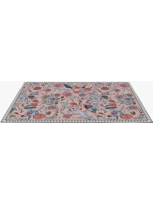 Rugs Modern Mira 1731 Botanik Desenli Çok Renkli Dokuma Taban Dekoratif Halı