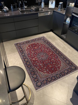 Rugs Modern Bordo Bej Temalı Geleneksel Motif Etnik Çiçek Desenli Vintage Dekoratif Halı 2915