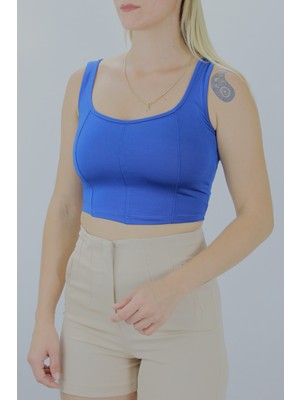 Glamfit Micro Parçalı Crop Indigo - LKS2022.25