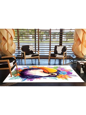 Rugs Modern Çok Renkli Soyut Tukan Kuşu Desenli Kreatif Modern Dekoratif Halı 3634