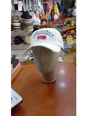 Salar Ticaret Türkiye Eskitme Şapka Retro Pamuklu Beyzbol Cap 58-60 cm Beyaz