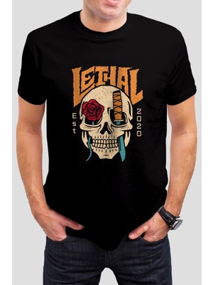 T-35 Kuru Kafa Baskılı Siyah Unisex T-Shirt C1001