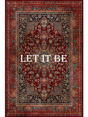 Rugs Modern Mira Çok Renkli Let It Be Yazılı Geleneksel Motifli Vintage Dekoratif Halı Mira 1559