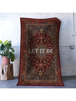 Rugs Modern Mira Çok Renkli Let It Be Yazılı Geleneksel Motifli Vintage Dekoratif Halı Mira 1559