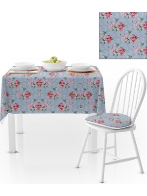 BenimOl Sarmaşık Desenli Yapraklı Kırmızı Yeşil Kadife Dokulu 180x220 Masa Örtüsü