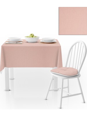 BenimOl Soft Pembe Kadife Dokulu Masa Örtüsü 180x180
