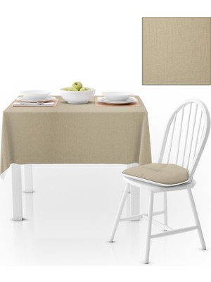 BenimOl Kum Beji Kadife Dokulu Masa Örtüsü 180x260