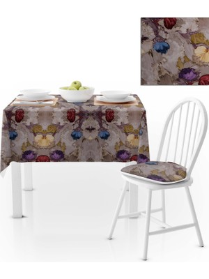 BenimOl Fırça Desenli Bordo Mor Masa Örtüsü 140x180